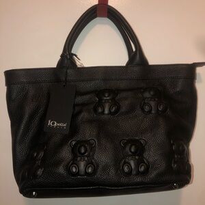 Io Pelle Black Teddy Bear Tote Bag